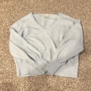 Light Blue V-Neck Women's Sweater